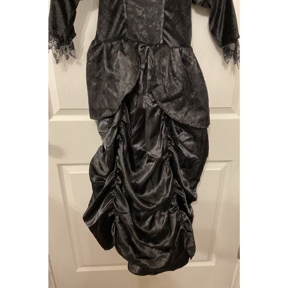 NWOT Girls Black Witches Halloween Hoop Skirt Dress Costume, Medium/Large 10-14 - Picture 2 of 9